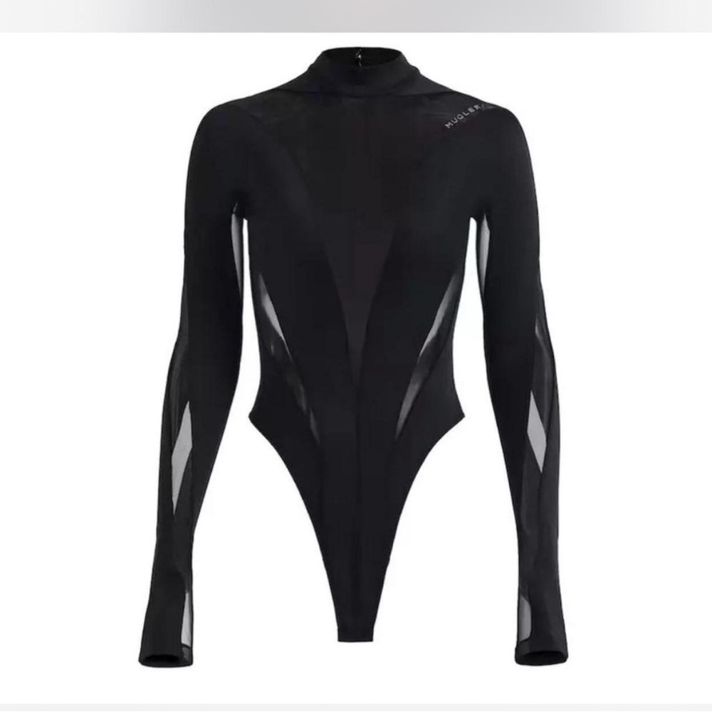 Mugler x H&M Bodysuit in black and mesh!!